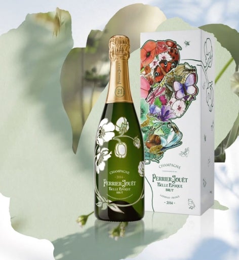 Perrier Jouet Flute da champagne in acrilico motivo floreale Green 