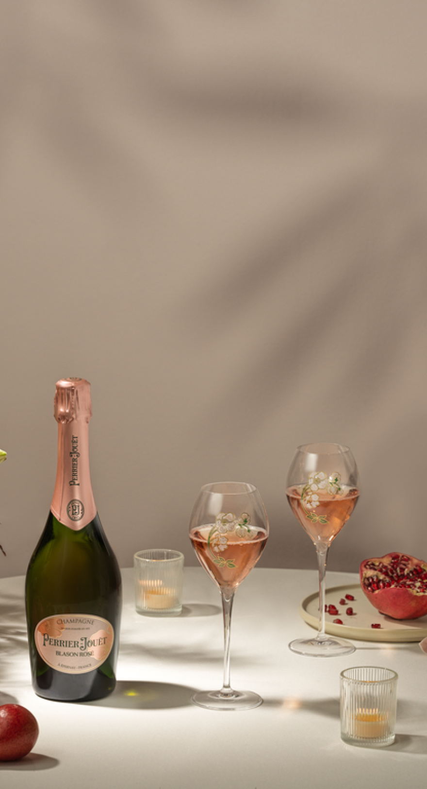 Perrier Jouët Valentines Day Table Setting with Blason Rosé