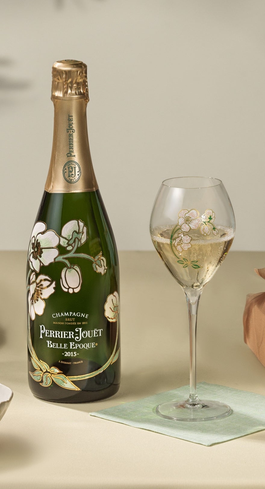 Perrier-Jouët Belle Époque bottle with gift wrap