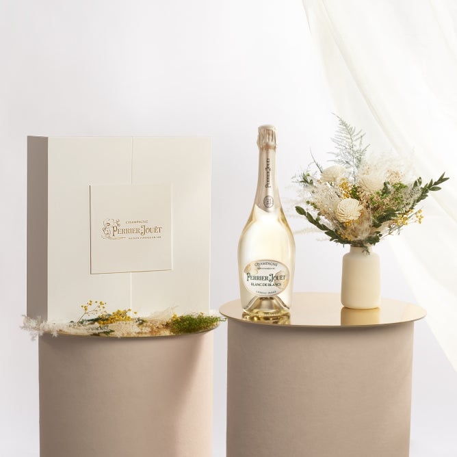 East Olivia and Perriet Jouet Champagne Gift Set on Display