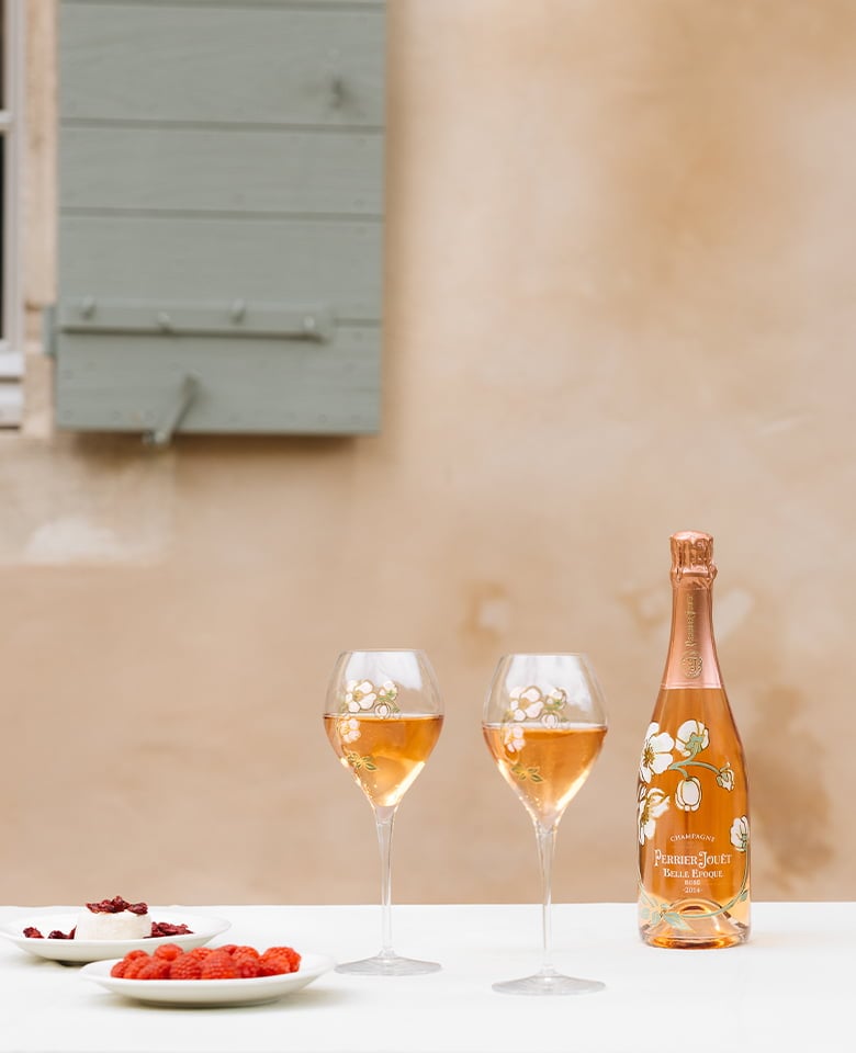 Belle Epoque Rosé 2014 on a table in the South