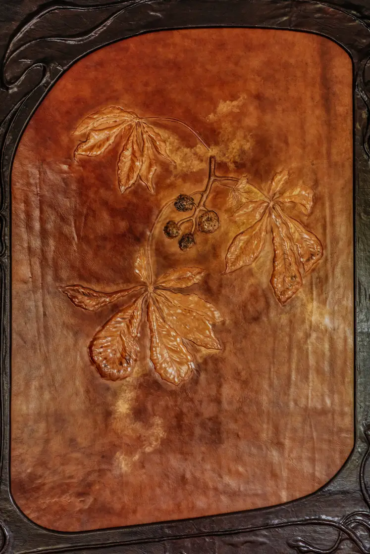 Decorative cordovan leather pannels