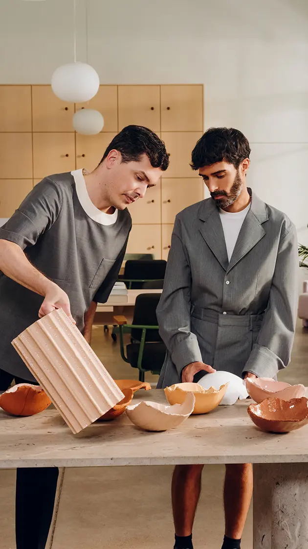 Formafantasma in their workshop in Milan