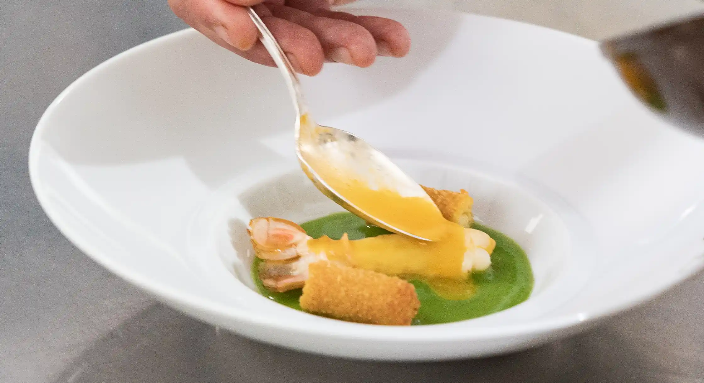 finish touch roasted langoustine