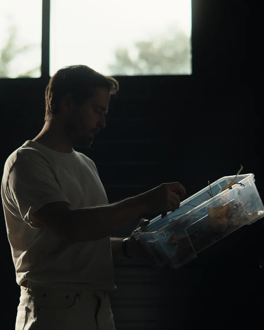 Marcin Rusak in his workshop