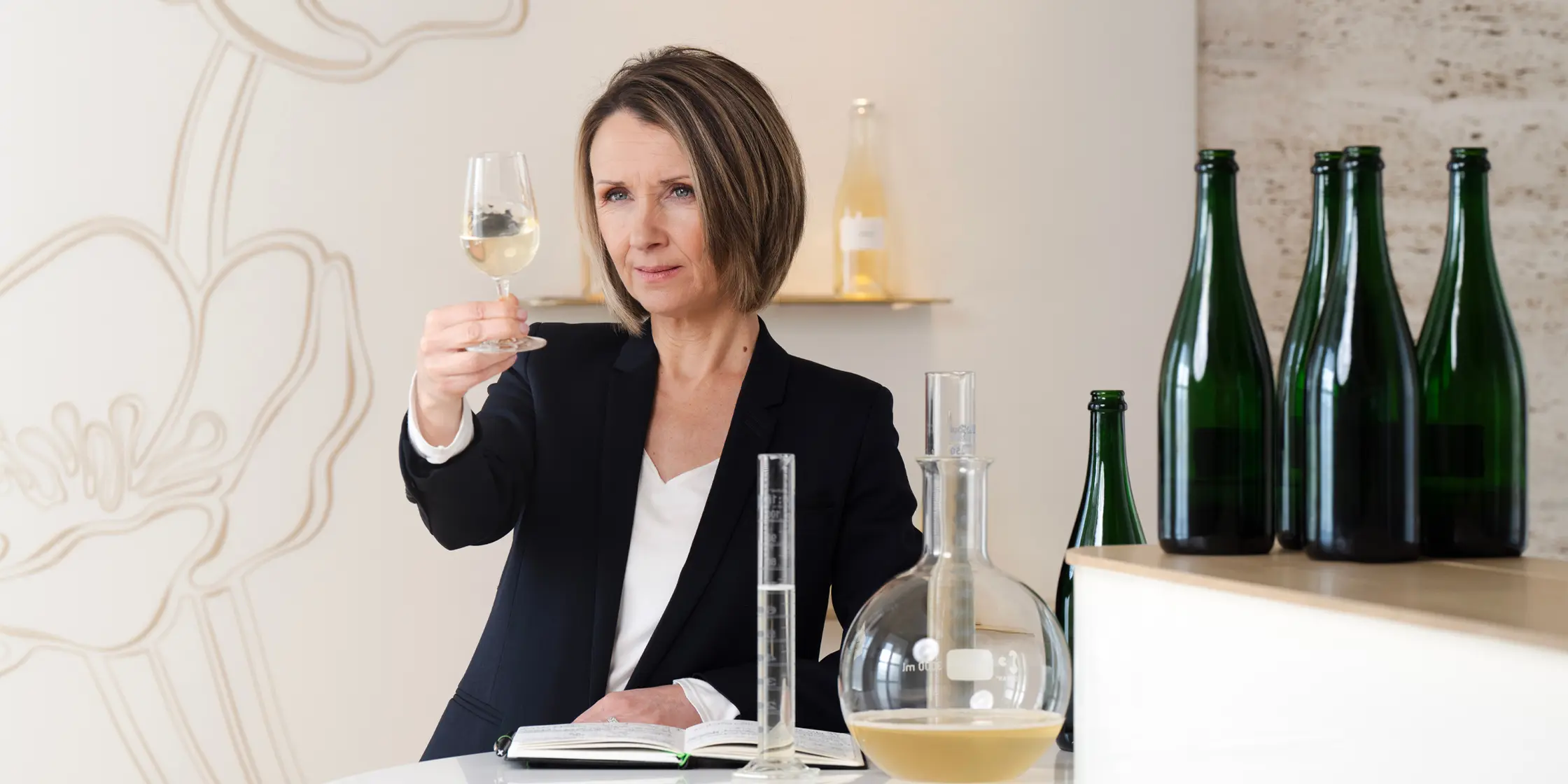 Severine Frerson in the tasting room in Epernay