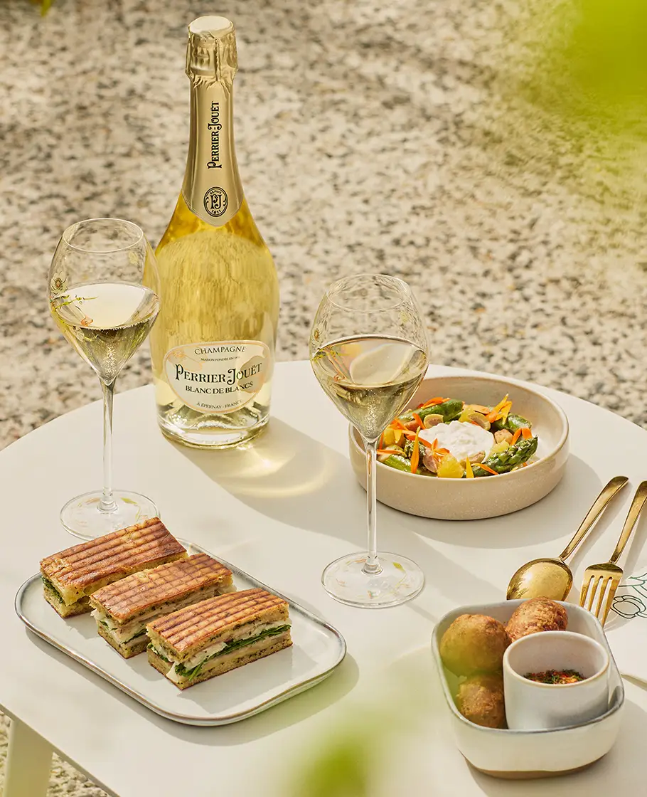 Blanc de Blancs and dishes from the all-day menu