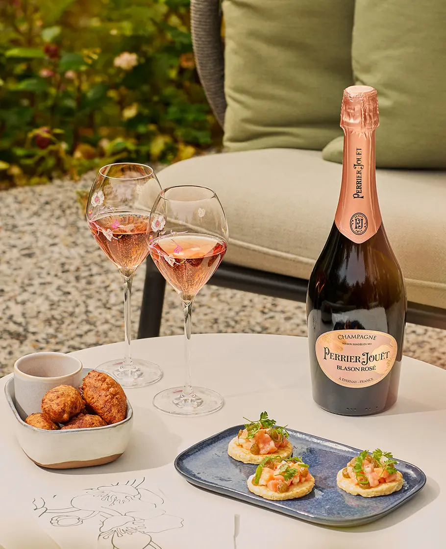 Blason Rosé and dishes from the all-day menu