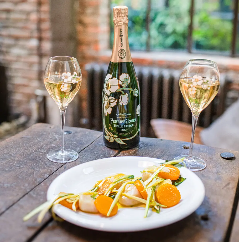 Scallops with clementine and butternut squash